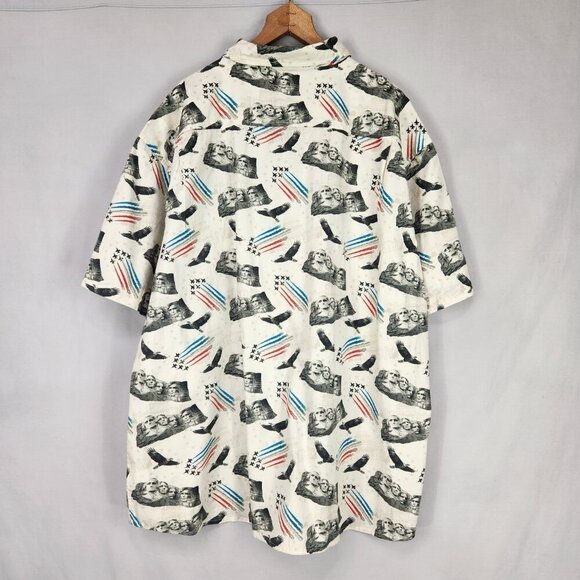 Redhead Patriotic Button Up Shirt Men's 3XL Mount Rushmore Eagles Jets Capitol - Picture 2 of 7